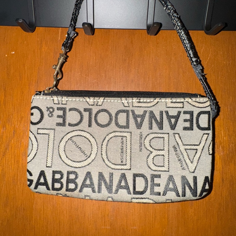 Dolce & Gabbana Black and Tan Clutch with Chain Strap